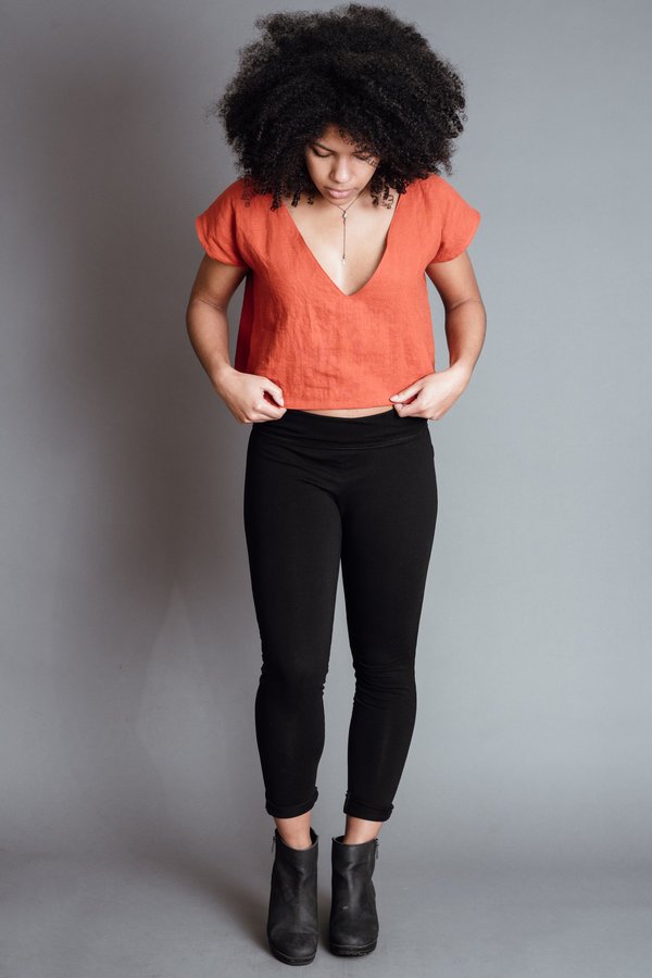 Rust Deep V Crop Top Rust Deep V Crop Top