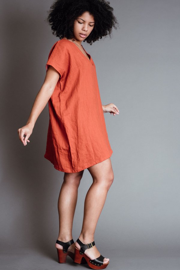 Rust Deep V Dress Rust Deep V Dress