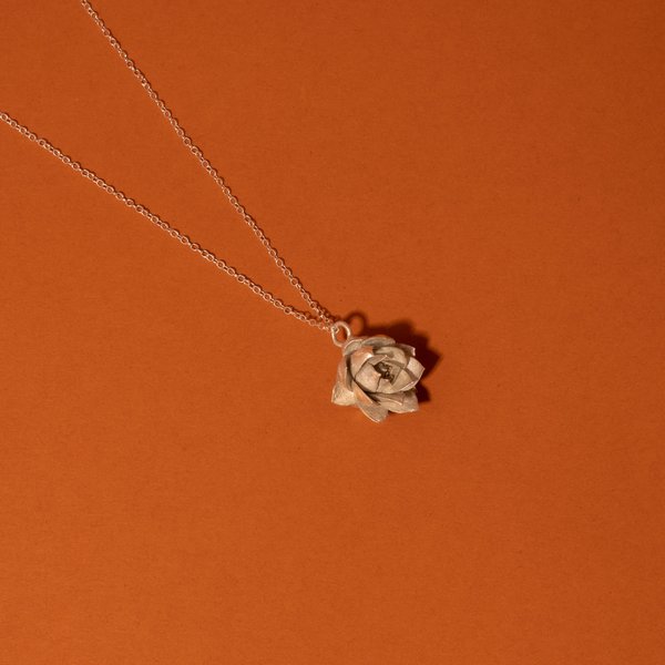 Silver Echevria Succulent Necklace Silver Echevria Succulent Necklace
