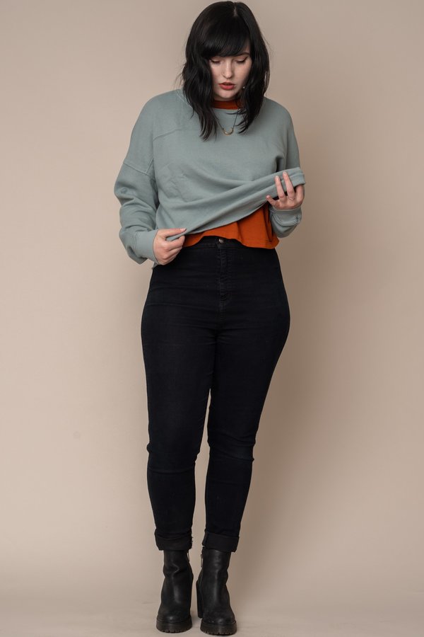 Sky Hemp Cut Off Sweatshirt Sky Hemp Cut Off Sweatshirt