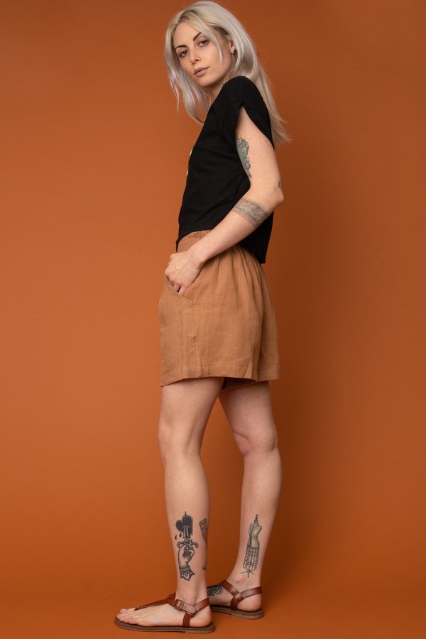 Tan Valentina Shorts Tan Valentina Shorts