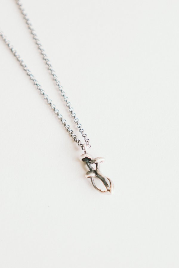 Triple Mushroom Charm Necklace Triple Mushroom Charm Necklace