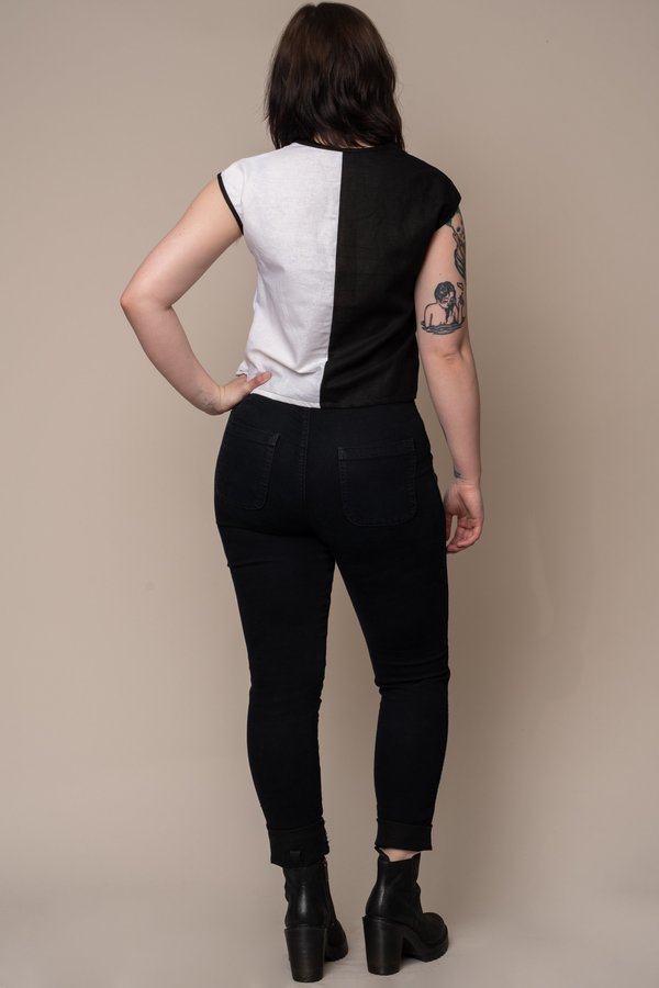 Two-Tone Linen Top Two-Tone Linen Top