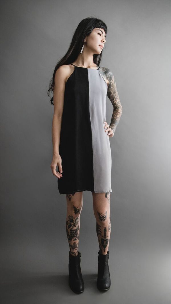Two-Toned Cupro Mini Dress Two-Toned Cupro Mini Dress