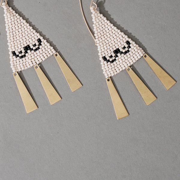 Woven Boob Earrings with Gold Danglers Woven Boob Earrings with Gold Danglers