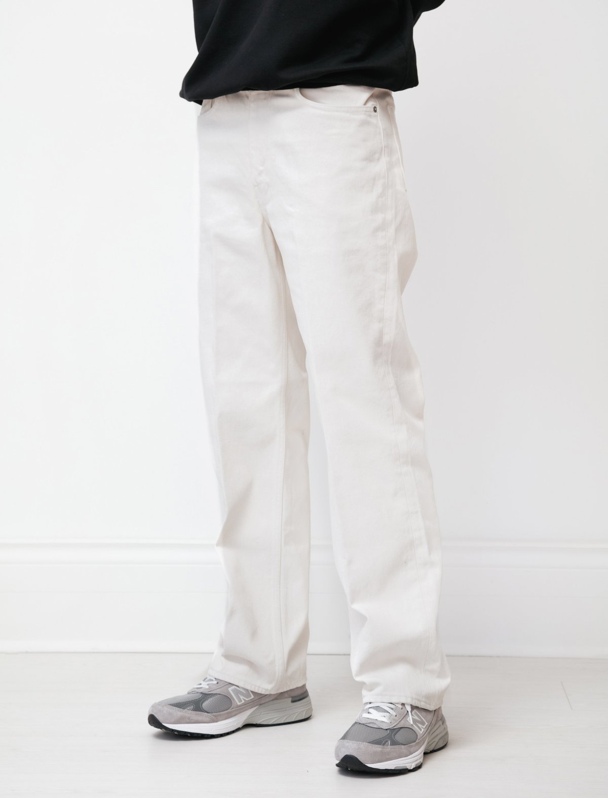 Auralee Hard Twist Denim Pants - White Ivory | Garmentory