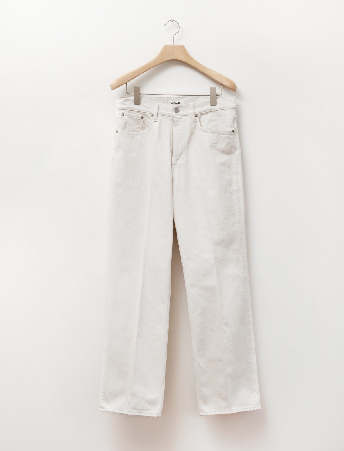 Auralee Hard Twist Denim Pants - White Ivory | Garmentory