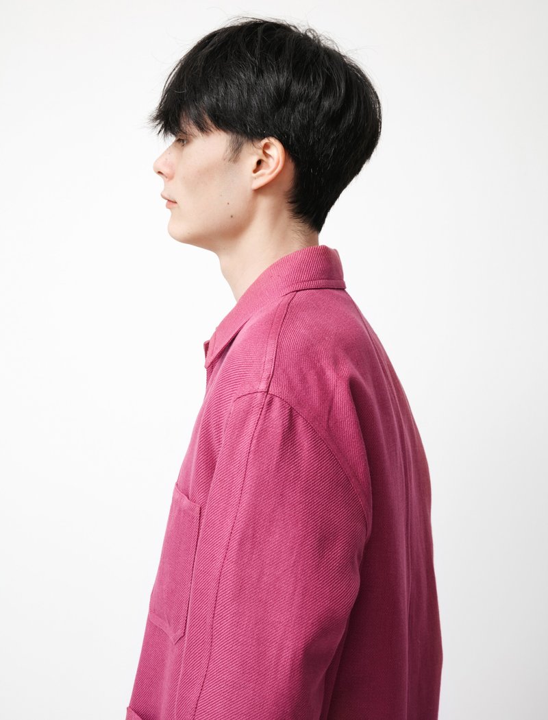 Auralee Linen Cotton Double Face Coverall - Purple | Garmentory