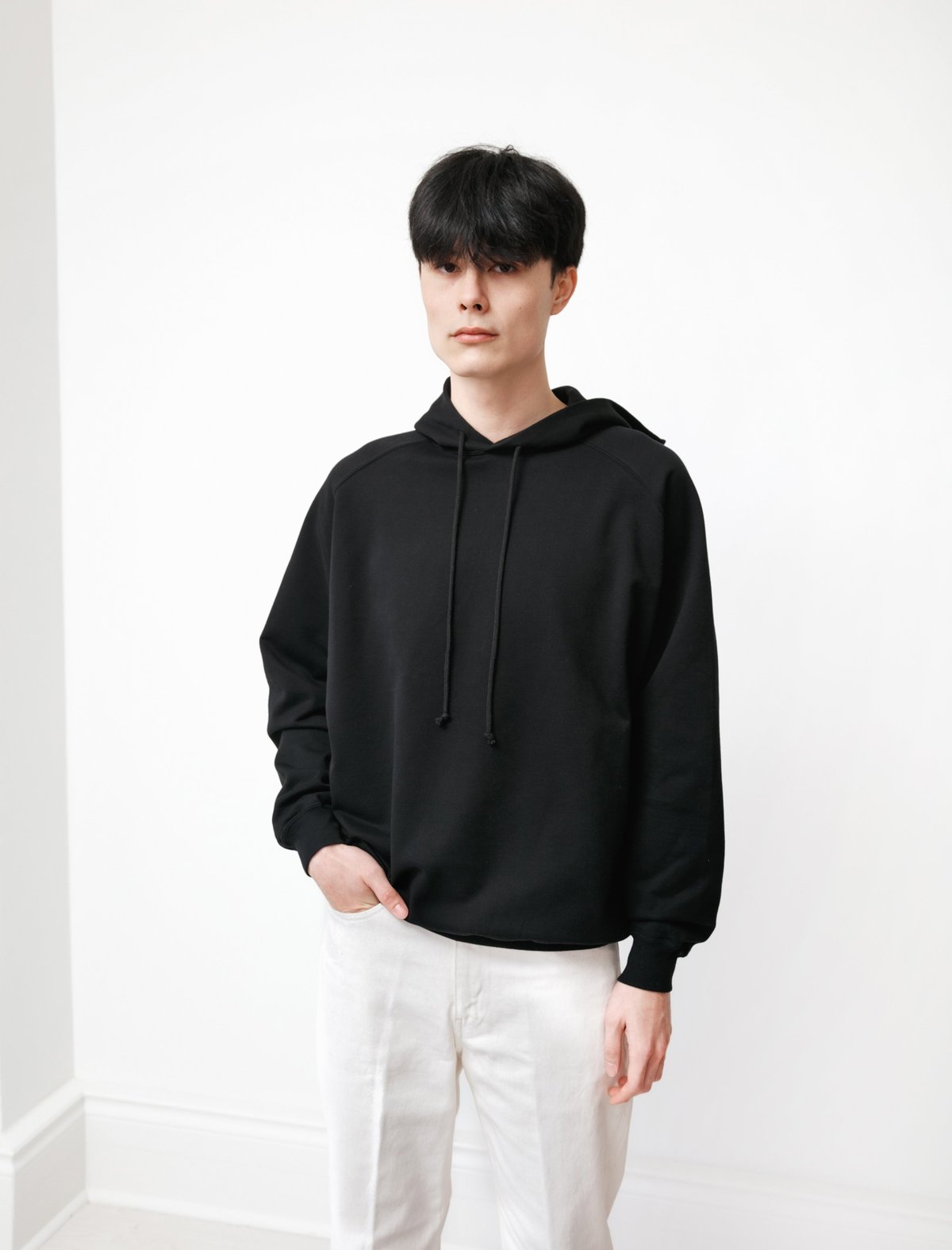 AURALEE/ SUPER SOFT P/O パーカー/ ブラック/M Auralee Super Soft Big P/O Parka - Black | Garmentory