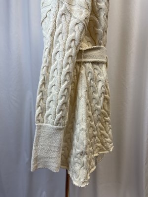 Vintage Free People Cable Knit Belted Sweater Dress - cream Vintage Free People Cable Knit Belted Sweater Dress - cream