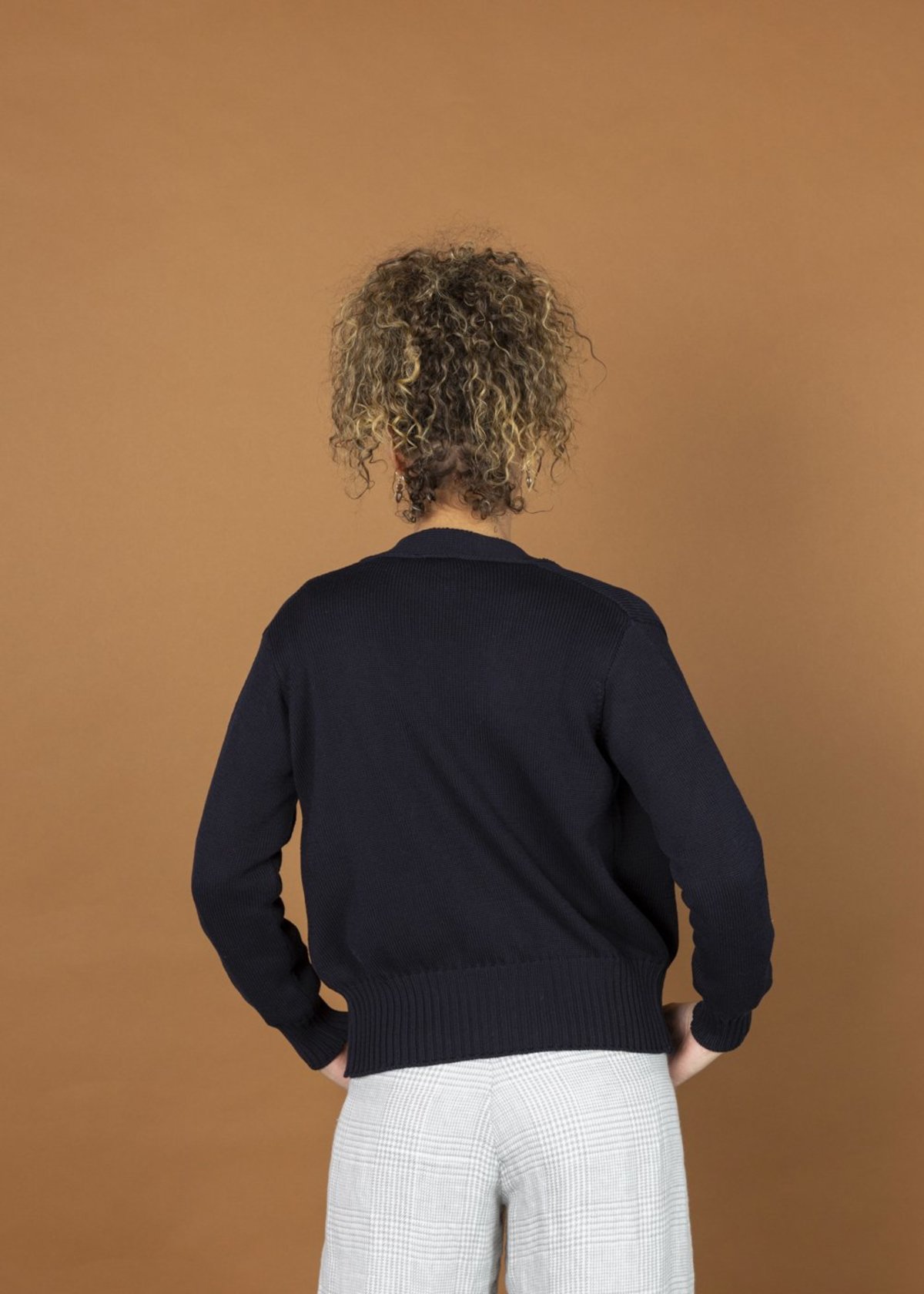 MJ. Watson Open Front Cotton Cardigan - navy - Image 5 of 5