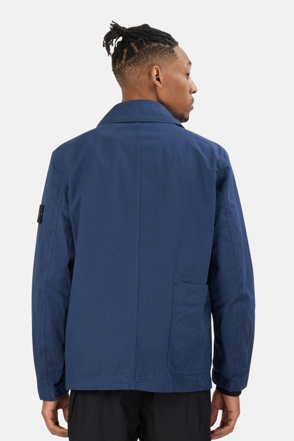 Stone Island Garment Dyed Cotton Cordura Peacoat - Blue | Garmentory