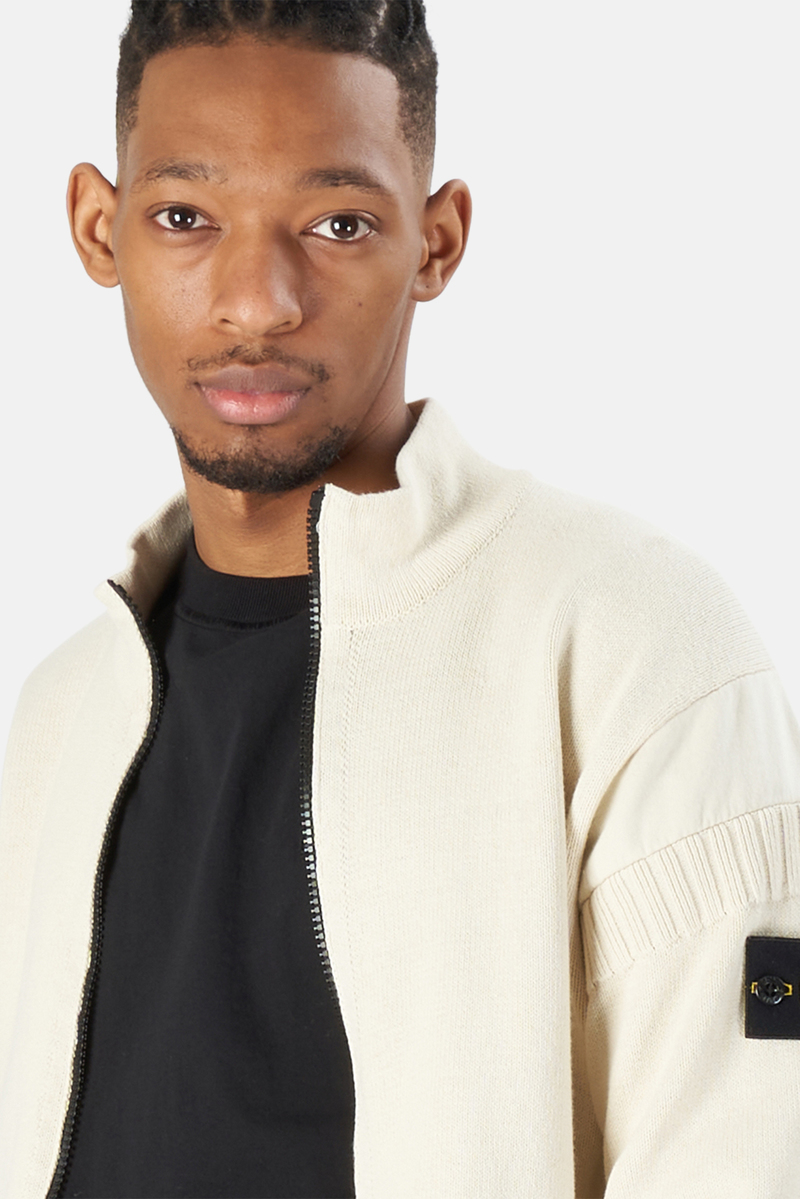 【送料&関税込】Stone  Ivory Cotton Sweater Stone Island Wool Crewneck Beige メンズ - FW24 - JP