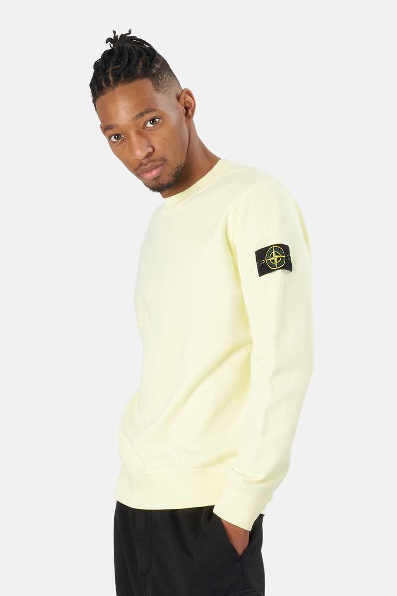 Stone Island Garment Dyed Crewneck Sweater - Lemon | Garmentory