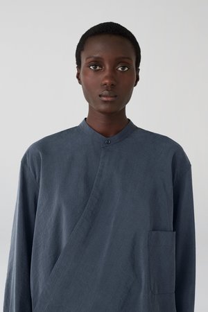 Unisex Lemaire wrapover shirt - midnight turquoise Unisex Lemaire wrapover shirt - midnight turquoise