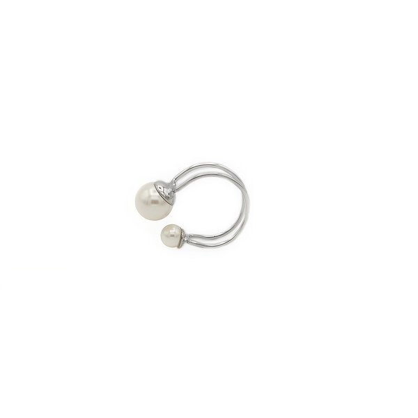 Joomi Lim Double Hoop Pearls Ear Cuff - Silver Joomi Lim Double Hoop Pearls Ear Cuff - Silver
