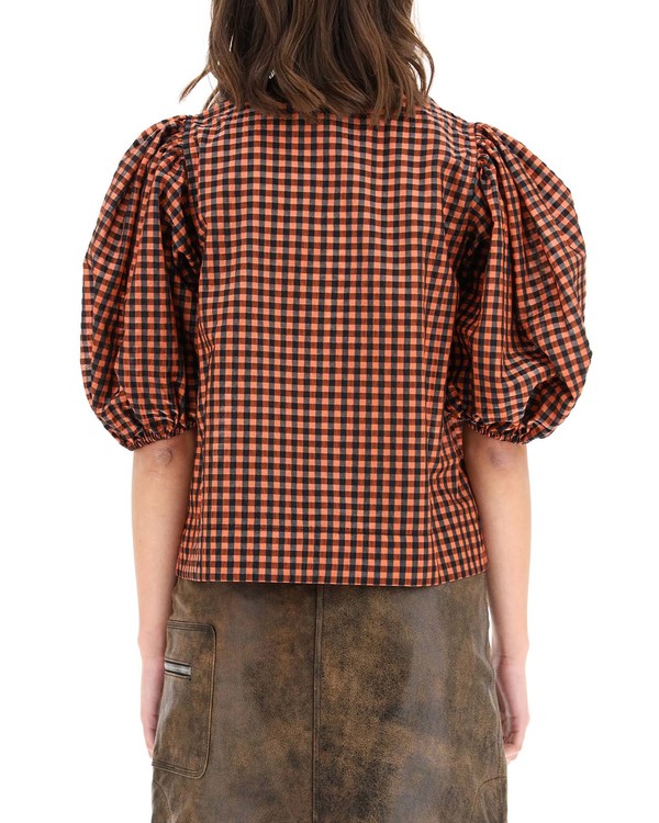 Ganni Seersucker Check Top - Multicolor Ganni Seersucker Check Top - Multicolor