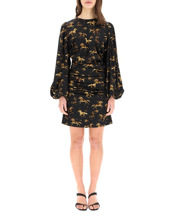 Ganni Horses Print Mini Dress - Multicolor | Garmentory