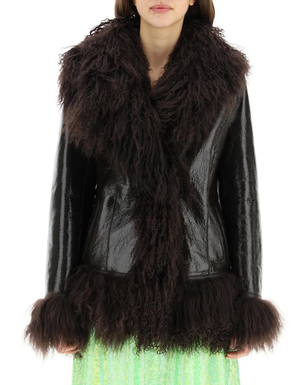 Saks Potts Shearling Coat with Fur 