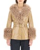 Saks Potts Shorty Jacket in Shiny Leather - Beige - Thumbnail 1