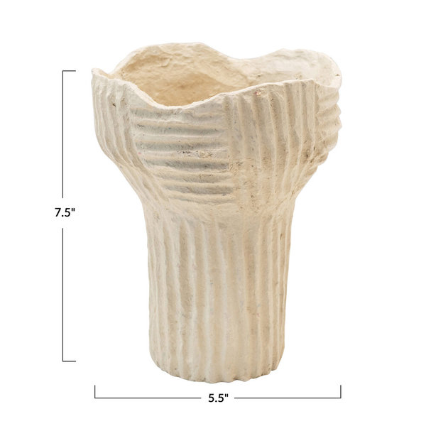 Leelanau Handmade Paper Mache Vase - natural Leelanau Handmade Paper Mache Vase - natural