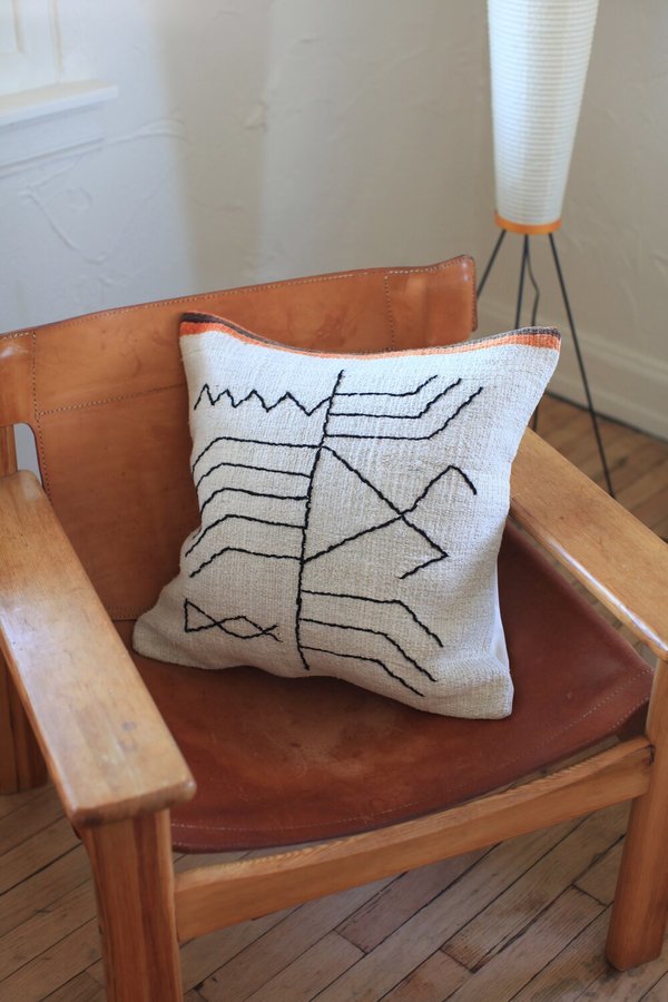nomad collective Hand-stitched Turkish Kilim Pillow - white/multi nomad collective Hand-stitched Turkish Kilim Pillow - white/multi
