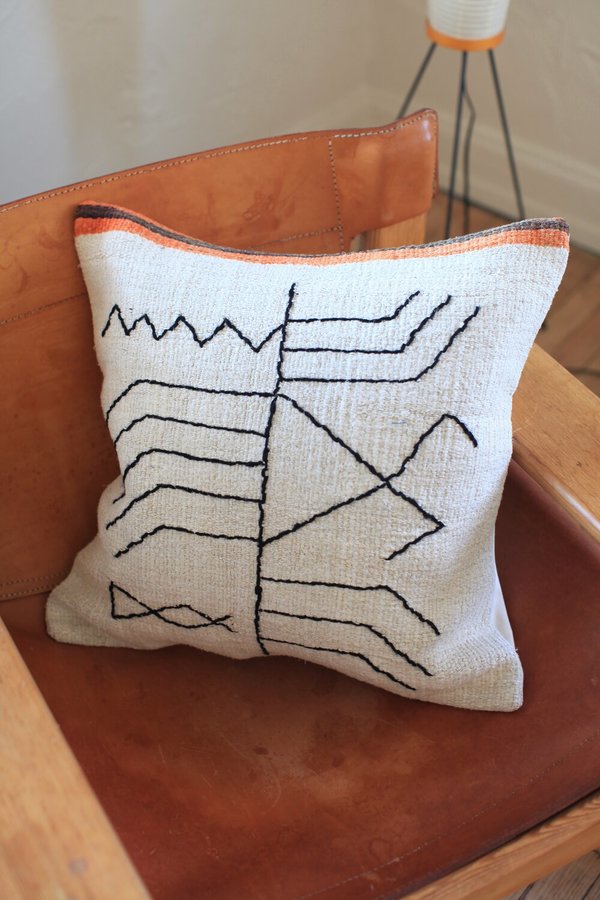 nomad collective Hand-stitched Turkish Kilim Pillow - white/multi nomad collective Hand-stitched Turkish Kilim Pillow - white/multi