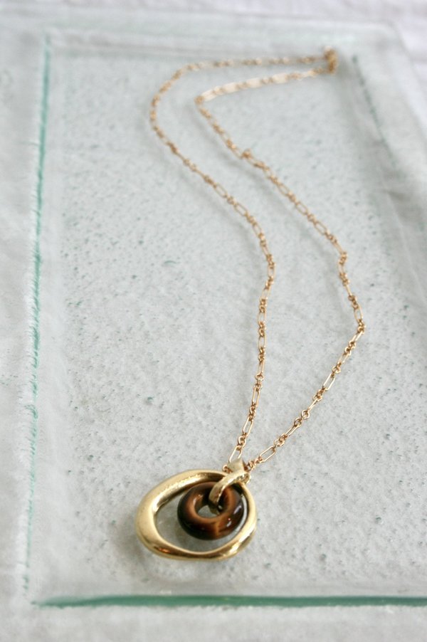 Mercurial NYC Satre Necklace - Tigers Eye/Gold Mercurial NYC Satre Necklace - Tigers Eye/Gold