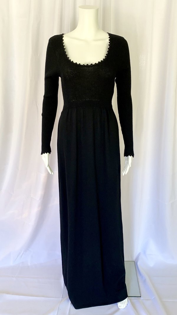 60s Goldworm Knit Empire Waist Dress | Garmentory
