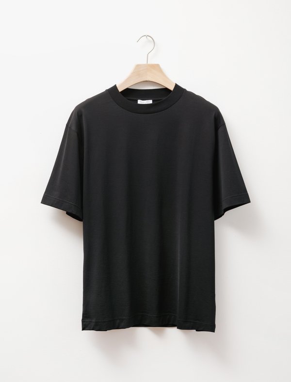 Sunspel SS Mock Neck T-Shirt - Black Sunspel SS Mock Neck T-Shirt - Black