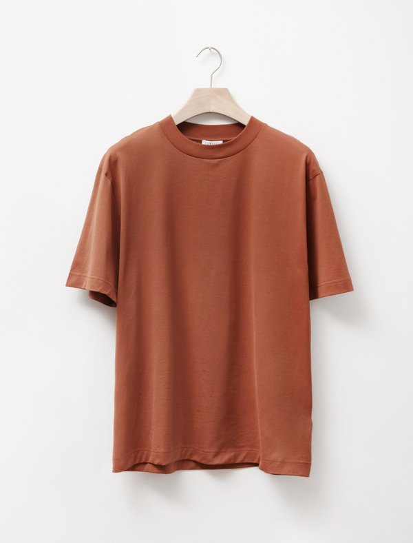 Sunspel SS Mock Neck T-Shirt - Spice Sunspel SS Mock Neck T-Shirt - Spice
