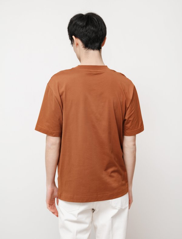 Sunspel SS Mock Neck T-Shirt - Spice Sunspel SS Mock Neck T-Shirt - Spice