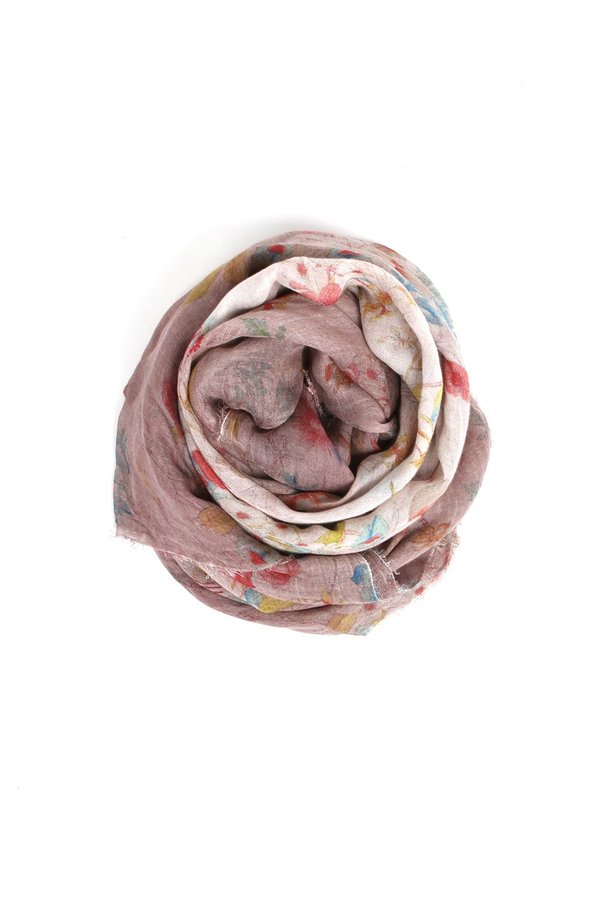 Avant Toi Flower Rose With Shadows Scarf - Gallnut
