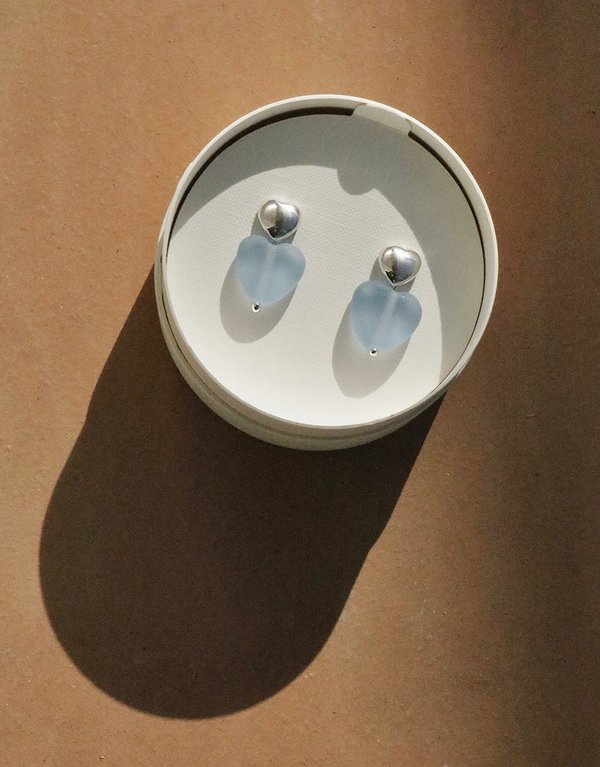 Cled Love Earrings with Large Heart Drop Cled Love Earrings with Large Heart Drop