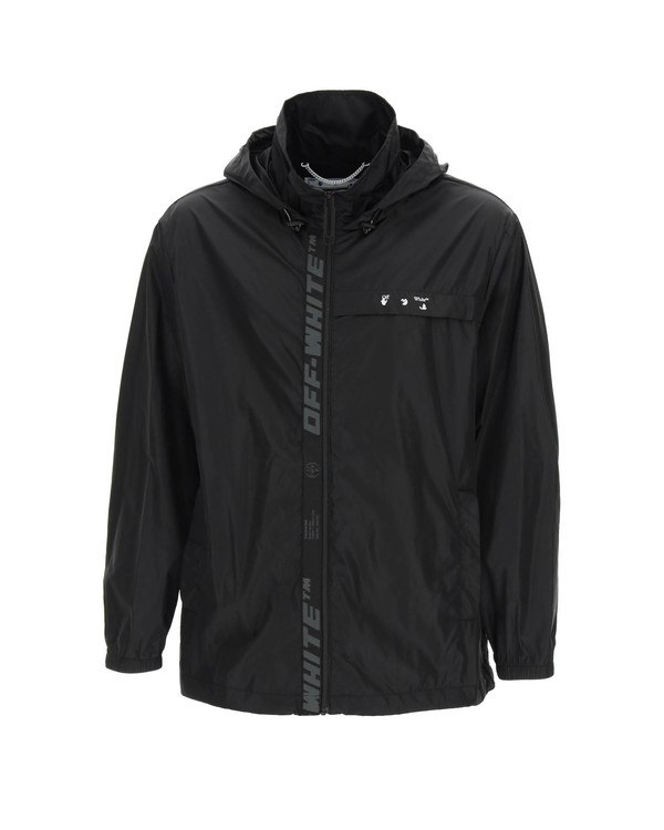 【送料&関税込】Off-White Jacket Off-White Logo Rain Jacket - Black | Garmentory