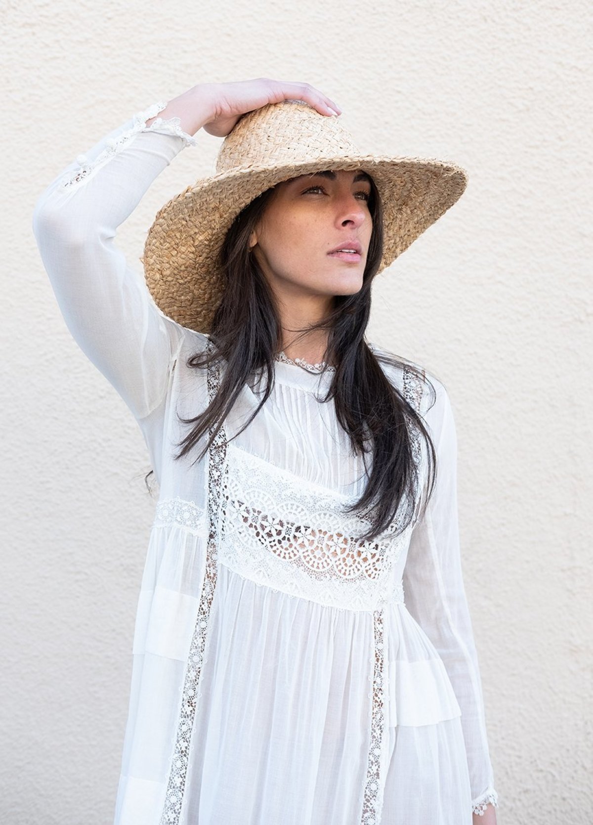 Vintage Victorian Cotton Gauze and Lace Dress white Garmentory