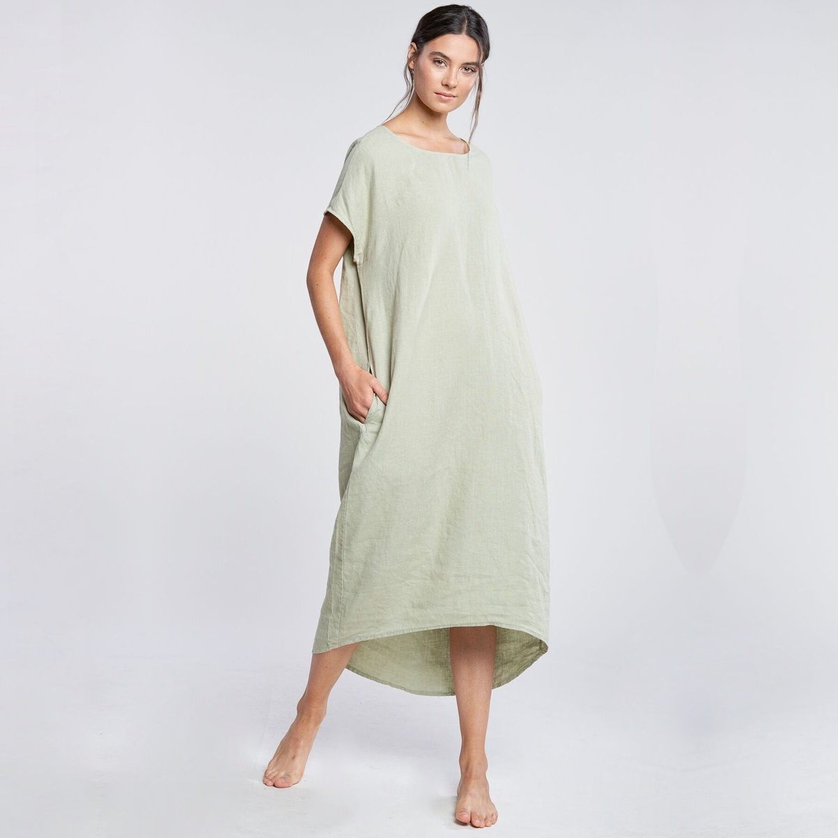 Filosofia Brooke Linen Dress - Dusty Olive - Image 1 of 1