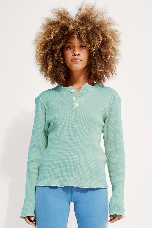 back beat rags Organic Cotton Camper Henley top - Foam back beat rags Organic Cotton Camper Henley top - Foam