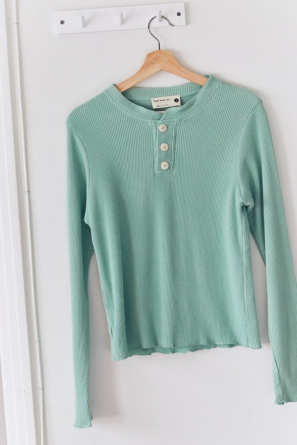 back beat rags Organic Cotton Camper Henley top - Foam back beat rags Organic Cotton Camper Henley top - Foam