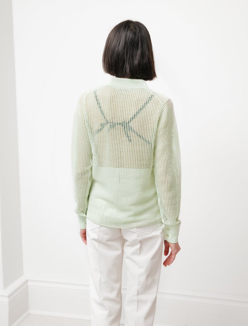 Auralee Super Hard Twist Linen Mesh Shirt - Light Green