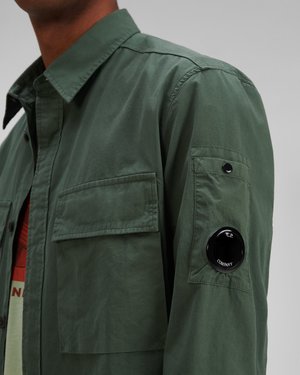 C.P. Company Emerized Gabardine Garment Dyed Shirt - Green C.P. Company Emerized Gabardine Garment Dyed Shirt - Green