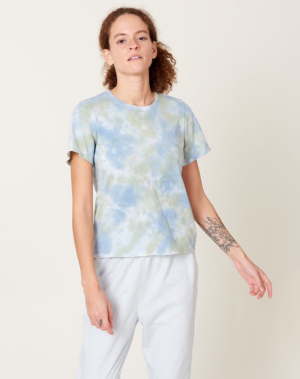 Raquel Allegra Boy Tee - Sky Camo Tie Dye Raquel Allegra Boy Tee - Sky Camo Tie Dye