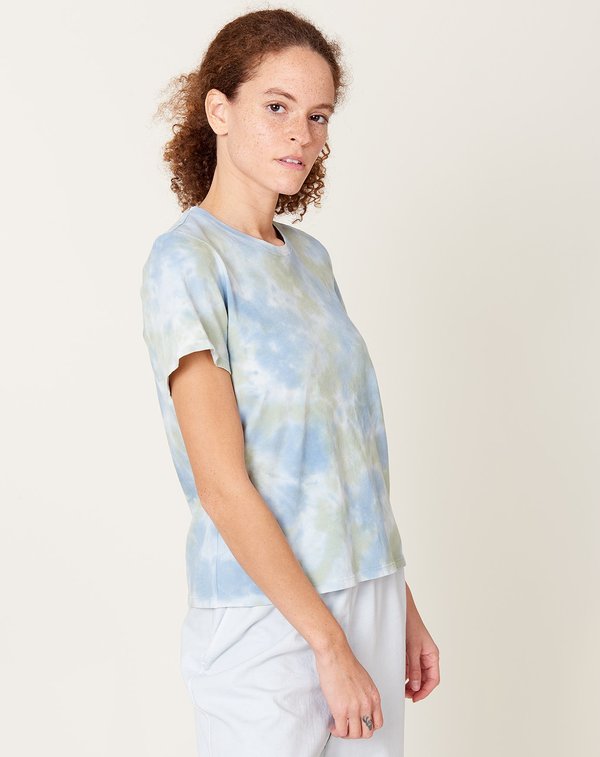 Raquel Allegra Boy Tee - Sky Camo Tie Dye Raquel Allegra Boy Tee - Sky Camo Tie Dye