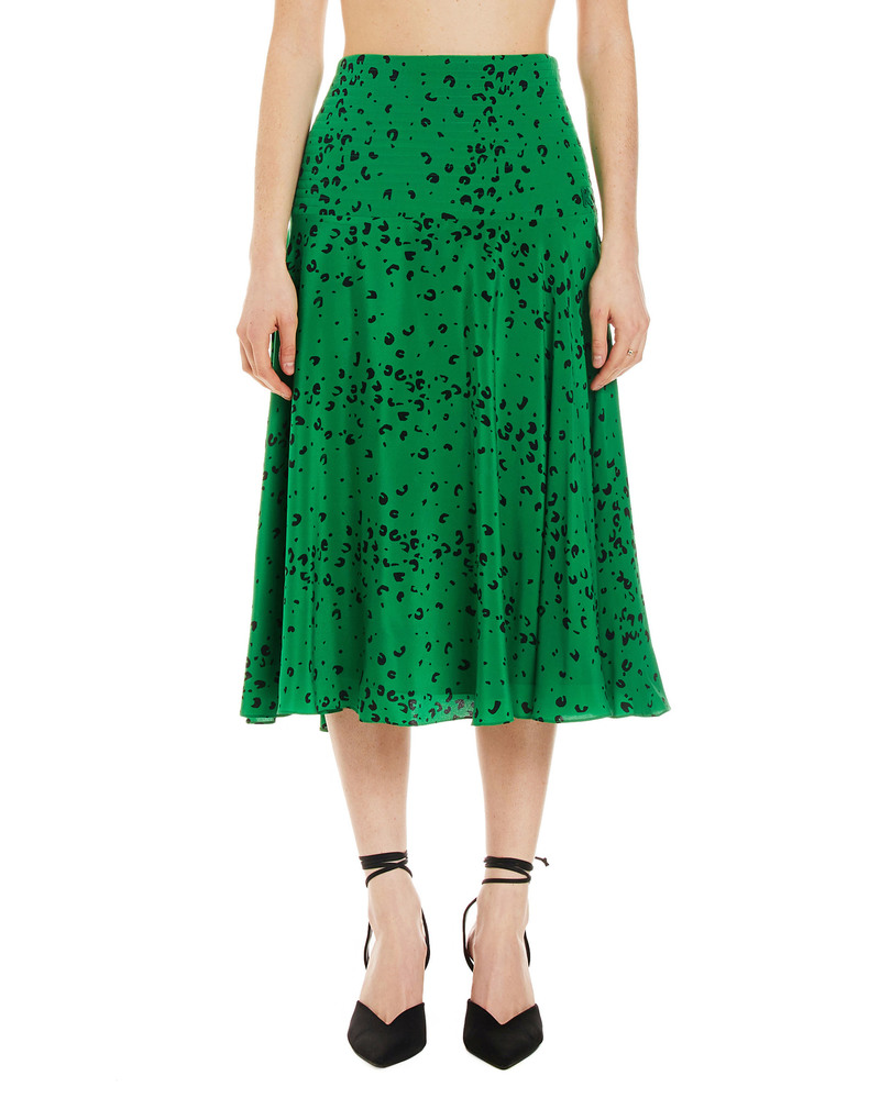 Kenzo Silk Midi Skirt - green | Garmentory