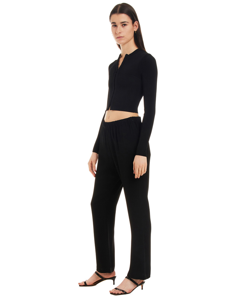 Dion Lee Cropped Hook and Eye Cardigan - black | Garmentory