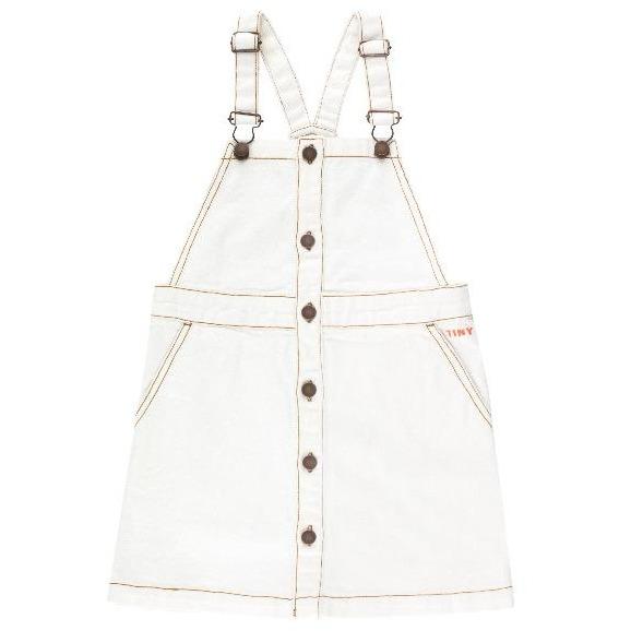 white christmas dresses White Denim Distressed Dungaree Dress main image 0