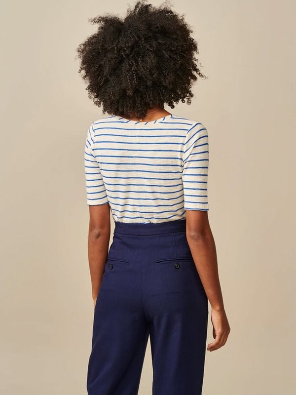 Bellerose Seas Stripe T-Shirt - Blue Bellerose Seas Stripe T-Shirt - Blue