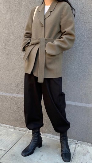 Unisex JOWA. Handmade One Button Coat with Belt Unisex JOWA. Handmade One Button Coat with Belt