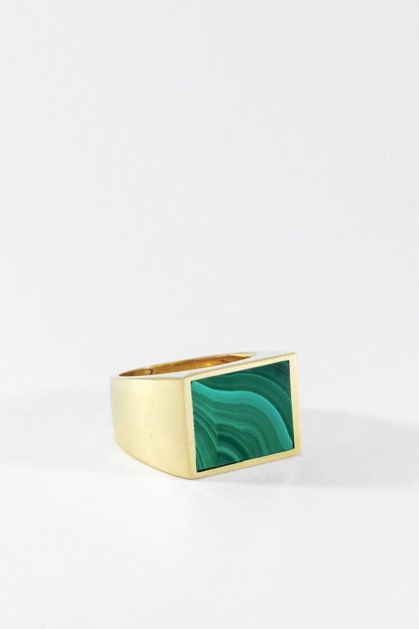 Legier Brass Signet Ring - Turquoise
