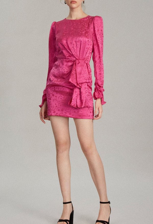 saloni dress pink SALONI Marissa Long Gown in Candy Pink Metallic